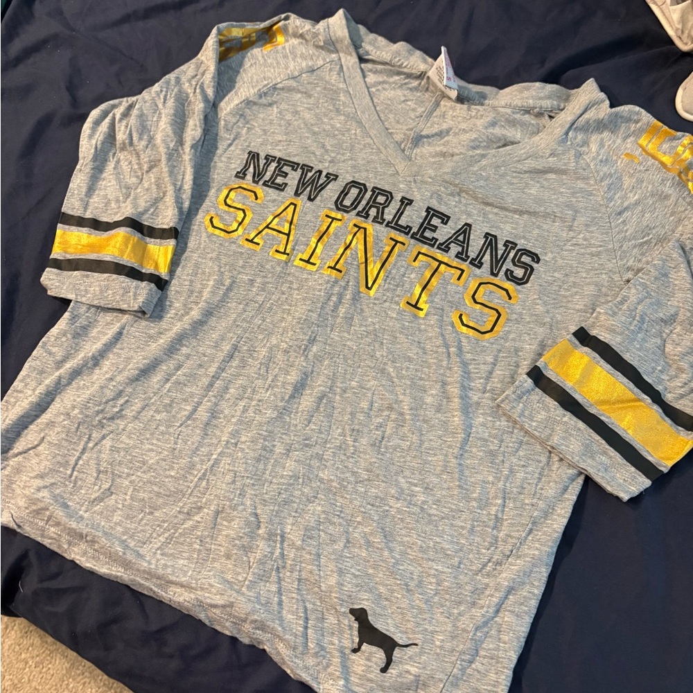 Victoria’s Secret PINK New Orleans Saints Vintage 3/4 sleeve tshirt